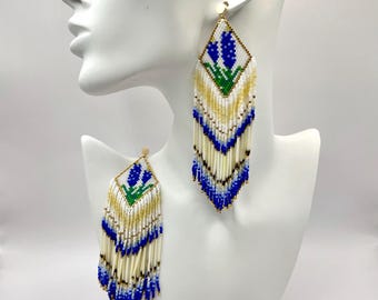 Stachelschwein Federkiel Ohrringe - Bluebonnets