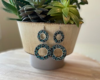 Steel blue earrings