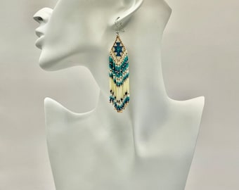 Mini porcupine quill earrings - turquoise