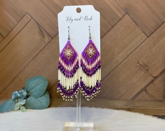 Mini Porcupine Quill earrings - purple