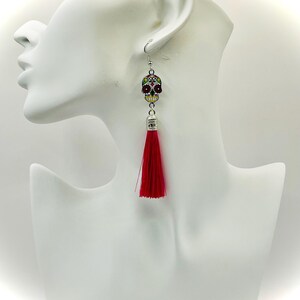 Sugar skull charm earrings - pink
