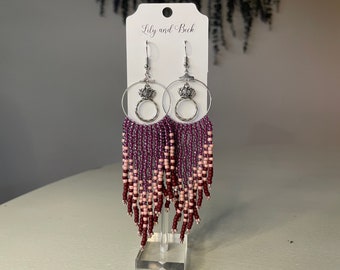 Purple queen earrings