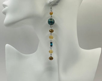 Blue drop earrings