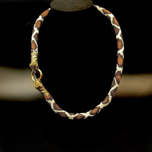 Cream and Bronze Python necklace image 6