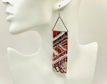 Stripe earrings - red