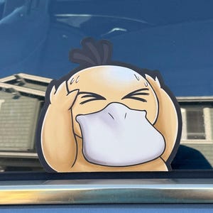 Migräne Ente Poke Peeker Aufkleber