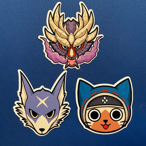 Monster Hunter Magnamalo Palico & Palamute Vinyl Stickers