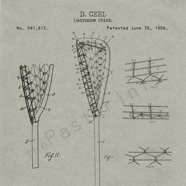 Lacrosse Printable | Lacrosse Stick | Lacrosse Wall Art | Lacrosse Print | Lacrosse Decor | Patent Poster | Patent Print | Sports | Gift