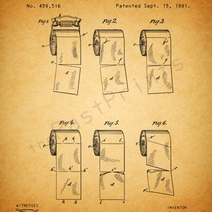 INST DOWNLOAD 5 JPG | Toilet Paper | Bathroom Wall Art | Bathroom Art | Bathroom Print | Bathroom Decor | Bathroom Poster | Patent Print |