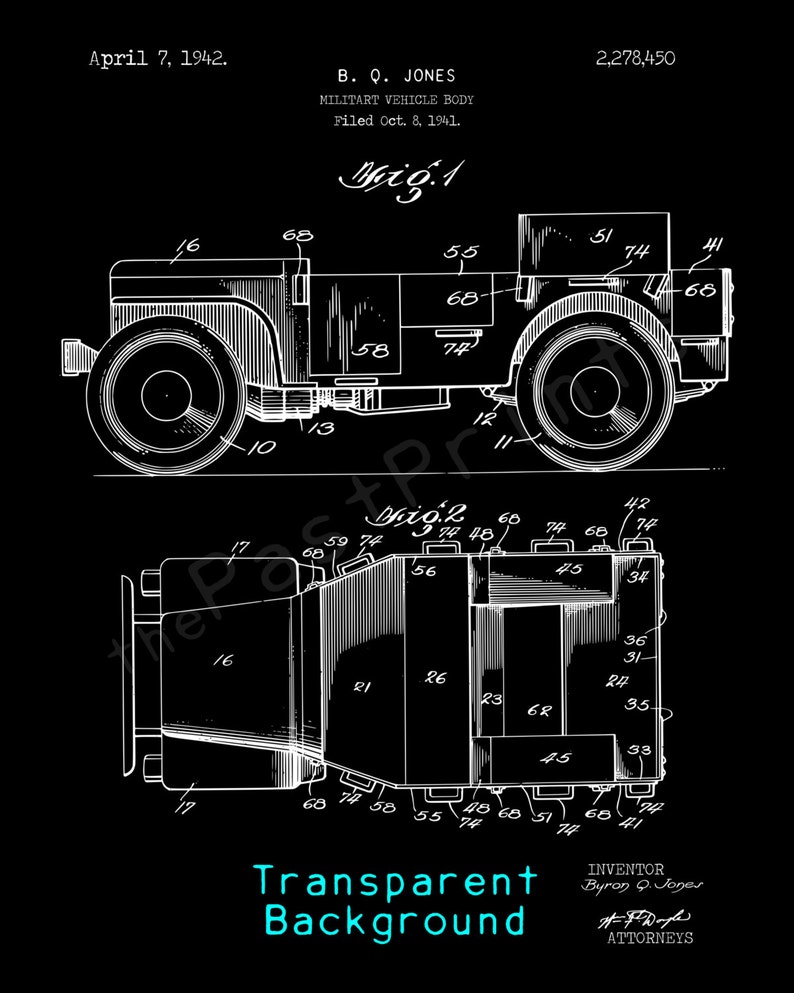 Jeep Printable Military Jeep Military Wall Art Military Art Military Print Military Decor US Army Patent Print Army Gift image 4