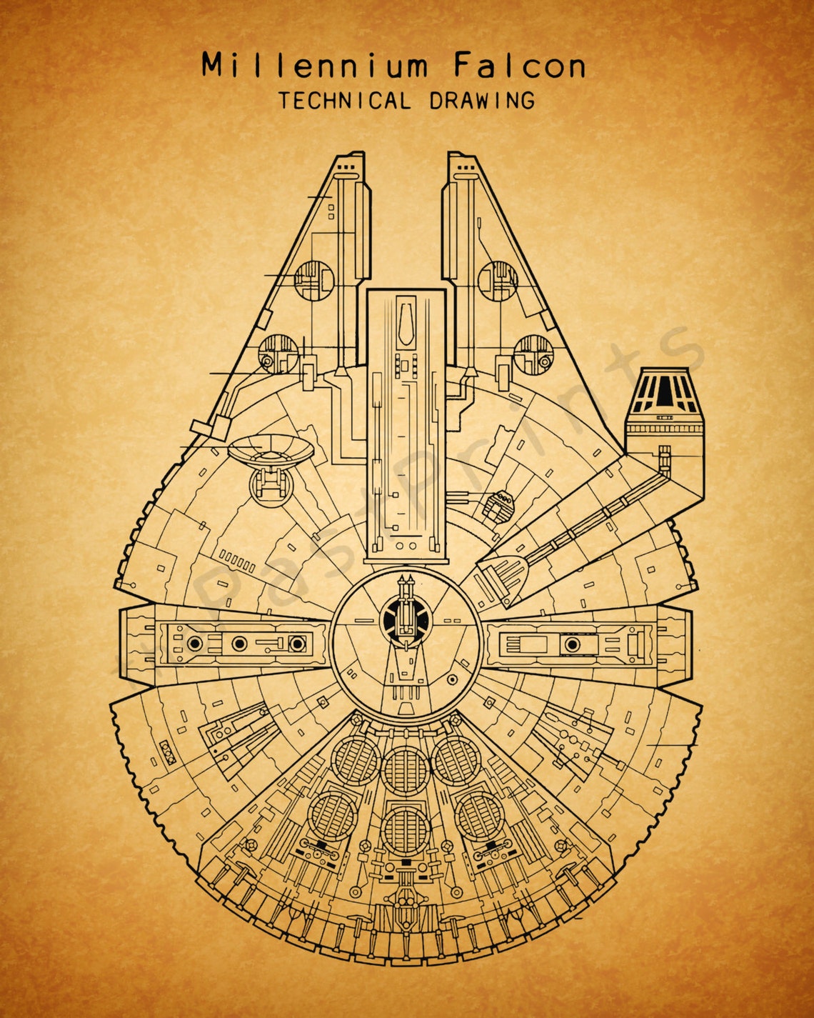 Star Wars Printable | Star Wars Millennium Falcon | Star Wars Art ...
