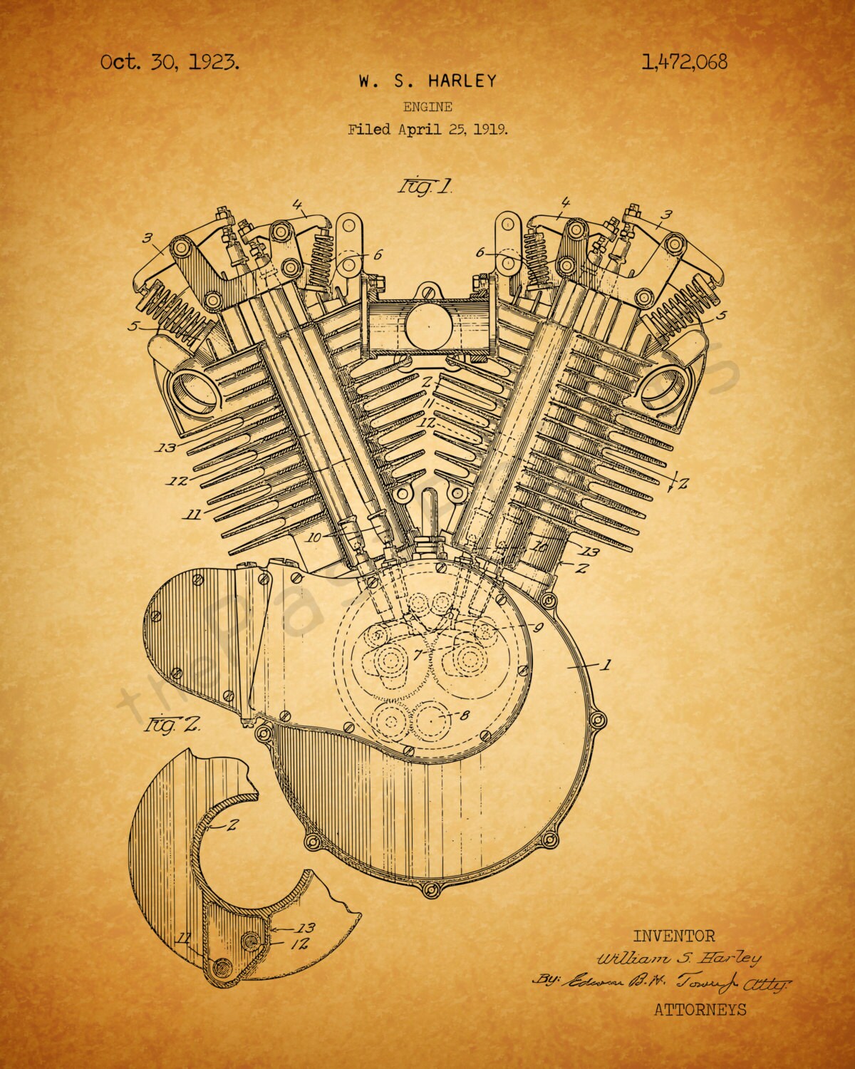 Harley Printable | Harley Engine | Harley Wall Art | Harley Art ...