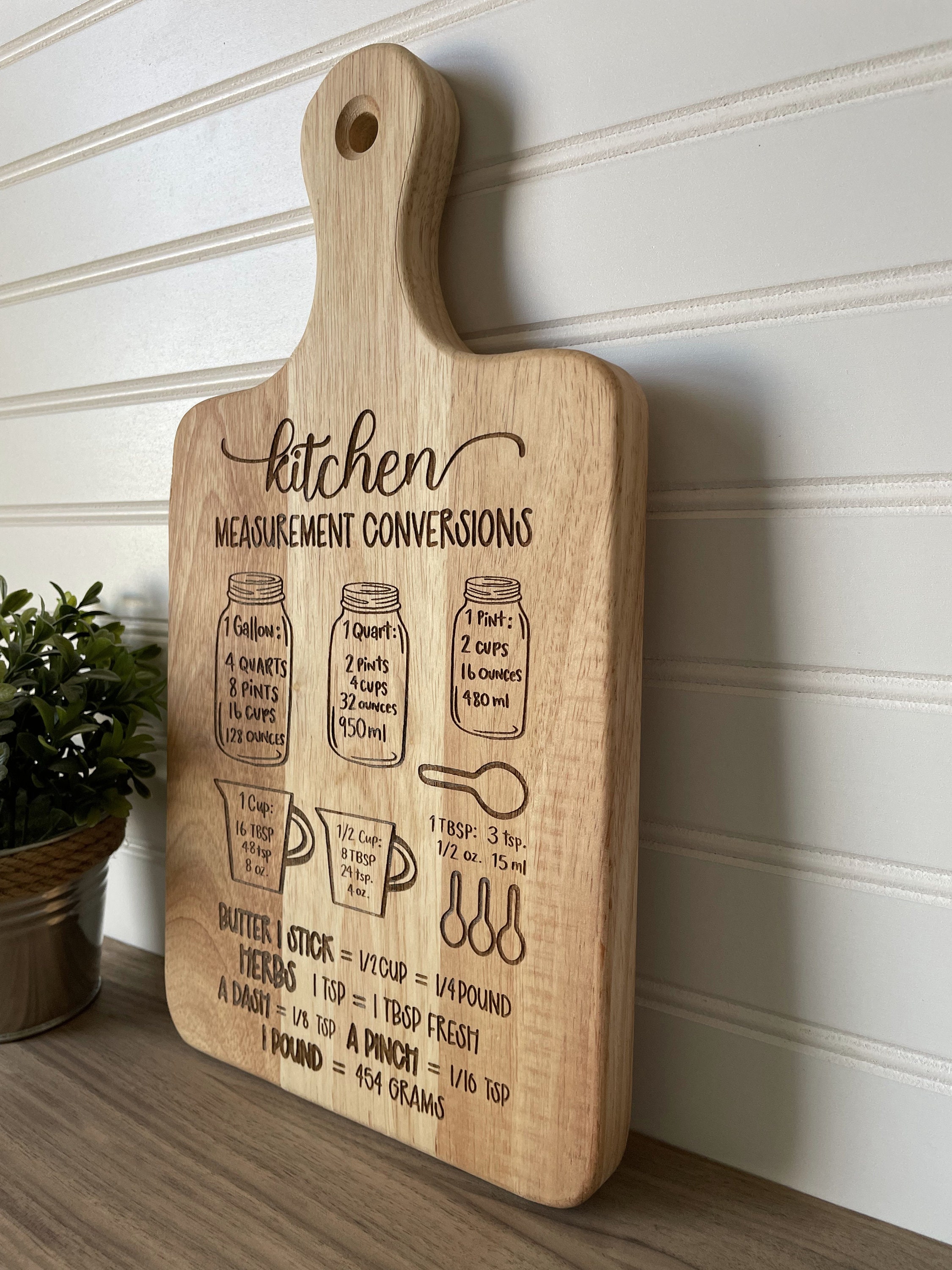 Personalized Cutting Board - Kitchen Measurement Chart, Bamb - Inspire  Uplift