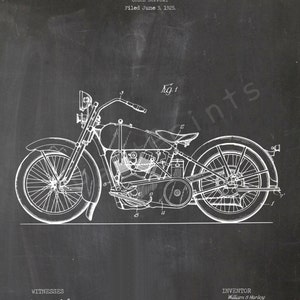 Harley Printable | Motorcycle | Harley Wall Art | Harley Art | Harley Print | Harley Decor | Harley Davidson | Patent Print | Dad Gift | Man