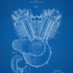 Harley Printable | Harley Engine | Harley Wall Art | Harley Art | Harley Print | Harley Decor | Harley Davidson | Patent Print | Dad Gift