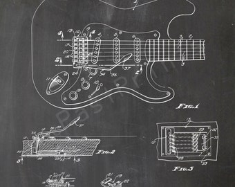 INST DESCARGA 5 JPG | Fender Guitarra pared arte | Fender Guitarra arte | Fender Guitarra impresión | Guitarra | Cartel de la guitarra | Impresión de patente | Patente