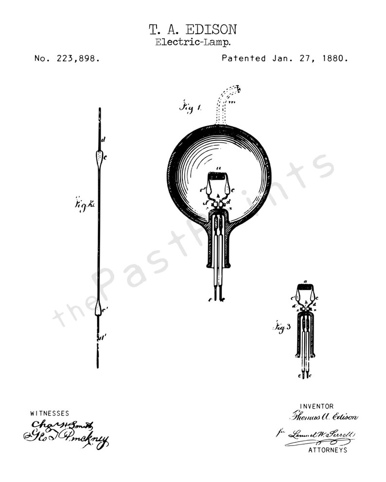Edison Printable | Thomas Edison Light Bulb | Edison Art | Edison Print ...