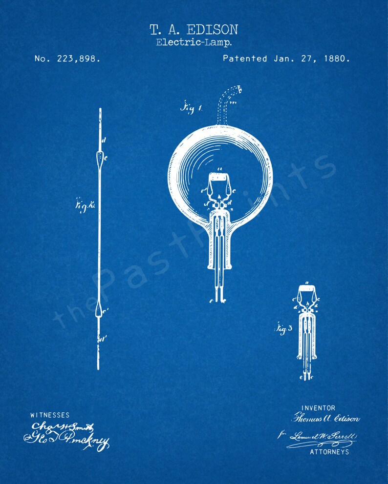 Edison Printable | Thomas Edison Light Bulb | Edison Art | Edison Print ...