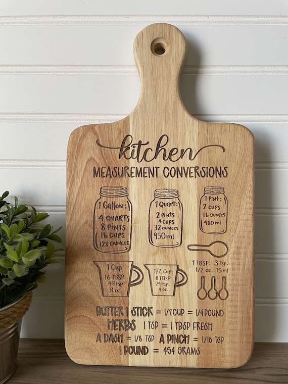 Housewarming Gift Personalized Cutting Board New Home Gift Cutting Boards  Personalized Baking Gifts Kitchen Measurement Conversion Chart 