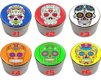 Cali Factory - Sugar Skull Design 63mm Large Size Zinc Alloy 4 piece Premium Grinder