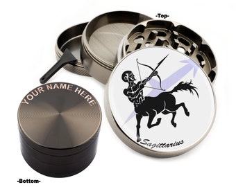 Personalized Classic Engraved - Sagittarius Design Large Spicy Grinder