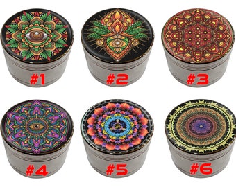 Cali Factory - Mandala Design 63mm Large Size Zinc Alloy 4 piece Premium Grinder