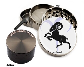 Personalized Classic Engraved - Aries Design Large Spicy Grinder