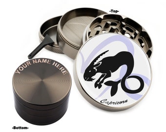 Personalized Classic Engraved - Capricorn Design Large Spicy Grinder
