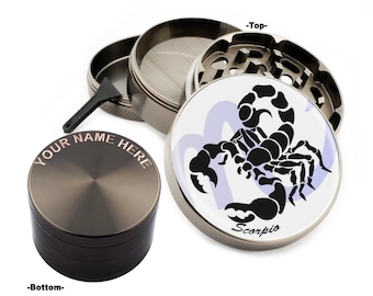 Personalized Classic Engraved - Scorpio Design Large Spicy Grinder