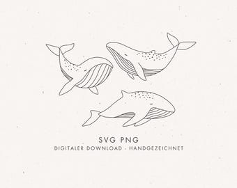 Plotter- en laserbestand "WAL" – liefdevol vormgegeven tekening – gedigitaliseerd bestand in svg- en png-formaat voor creativiteit