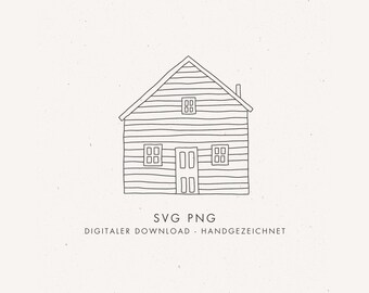 Plotter- en laserbestand "HUIS" – liefdevol vormgegeven tekening – gedigitaliseerd bestand in svg- en png-formaat voor creativiteit