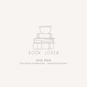 Plotter and laser file "BOOK LOVER" – lovingly designed drawing - digitized file in svg and png format for creativity