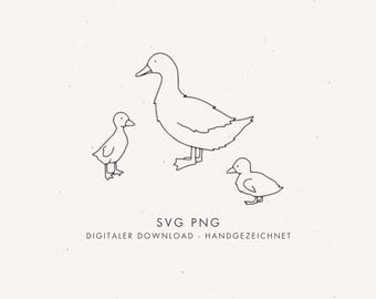 Plotter- en laserbestand "GOOSE" – liefdevol vormgegeven tekening – gedigitaliseerd bestand in svg- en png-formaat voor creativiteit
