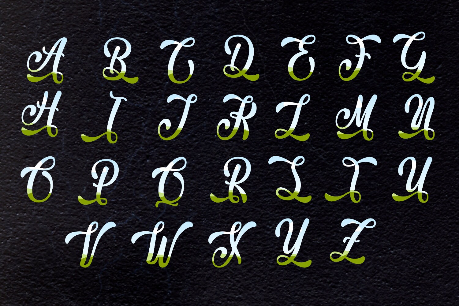 Script Letters Doodle Canva Frames : 52 Cute Letters Commercial Use ...