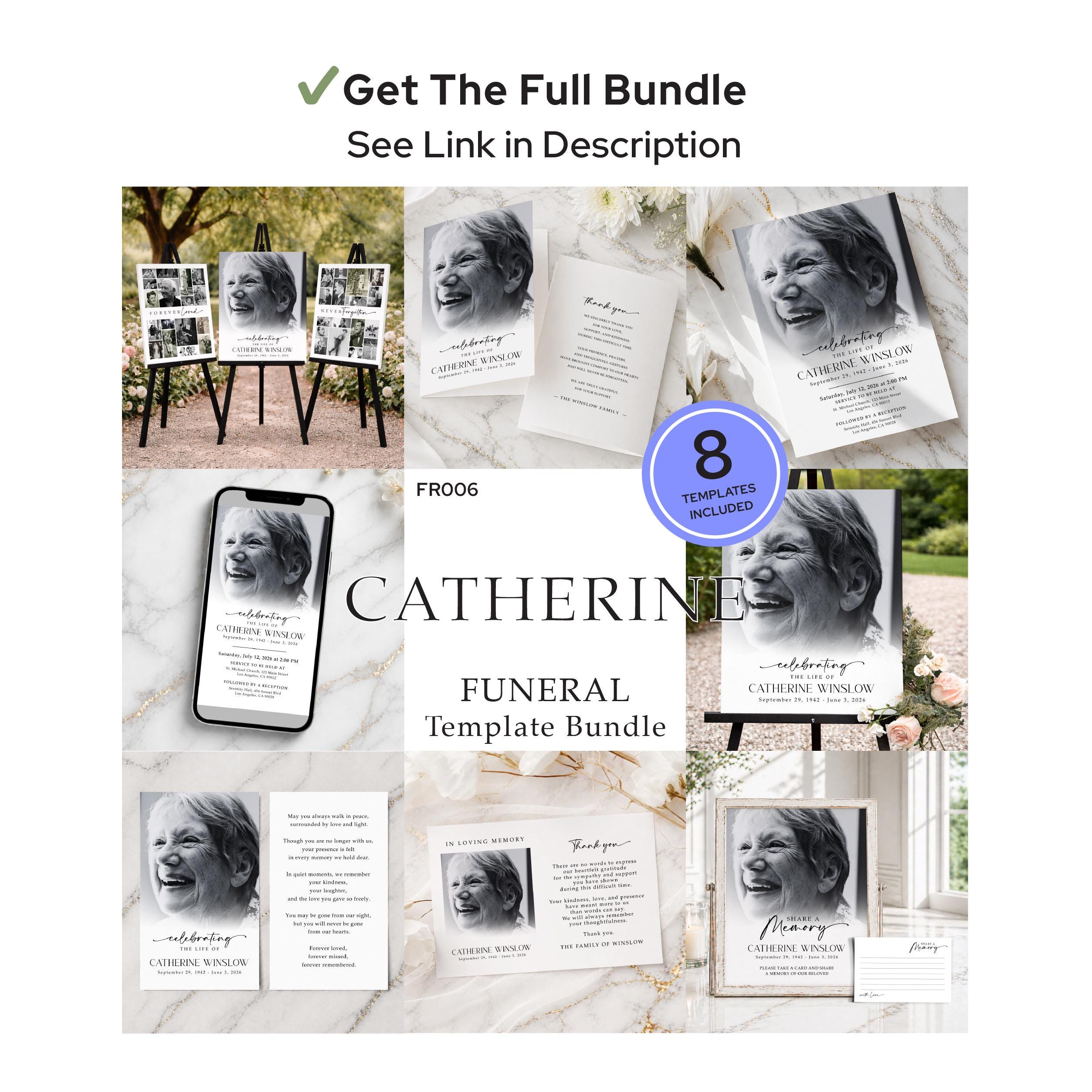 Celebration of Life Digital Invitation Canva Template | Minimal ...