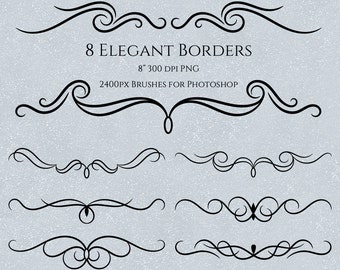 Dramatische decoratieve randen - 8 Brushes for Photoshop, commercieel gebruik