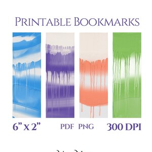 Printable Watercolor Bookmarks, 4 Bookmarks, Printable Bookmarks