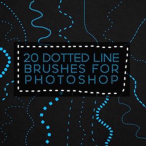 20 Brushes for Photoshop - Dotted Line and Dashed Line - Commercial Use