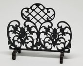 Miniature dollhouse fireplace screen in wrought iron style 1 12 scale