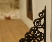 Set of 2 miniature dollhouse wrought iron style small cornice pieces 1 12 scale