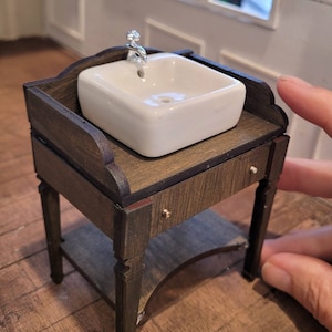 Miniature dollhouse 1:12 scale sink cabinet available unfinished