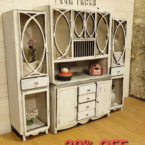 Maison de poupée miniature shabby chic français style hutch 1:12 échelle