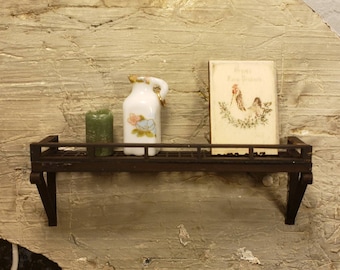 Miniature dollhouse wrought iron style pot rack or wall shelve 1:12 scale available unfinished