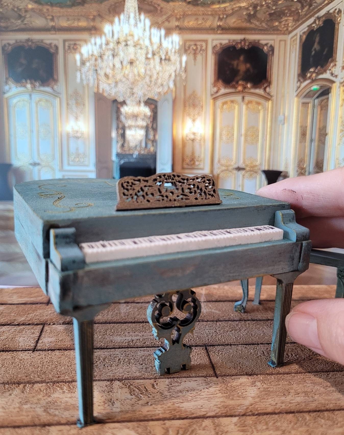 Piano Baby Grand 1/12 scale miniature dollhouse wooden furniture  T3339 