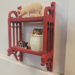 Miniature dollhouse 1:12 scale wall shelf