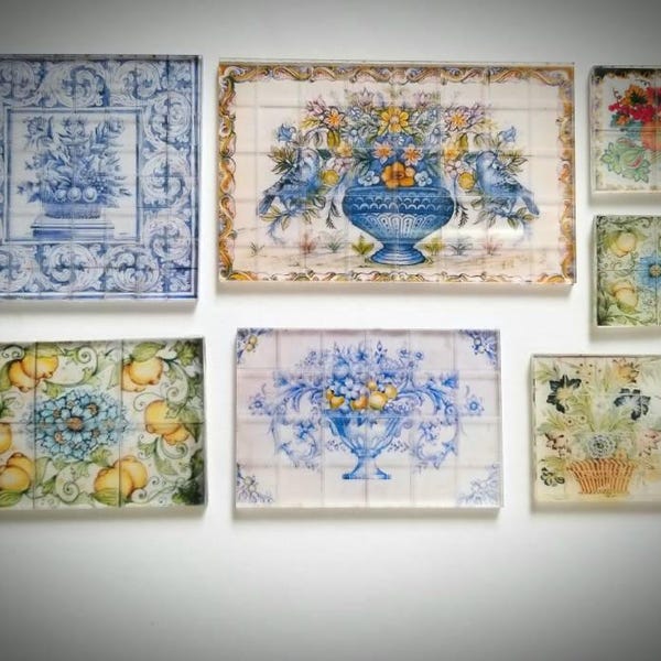 Azulejos acrípicos de casa de muñecas en miniatura para un protector contra salpicaduras o acento escala 1:12