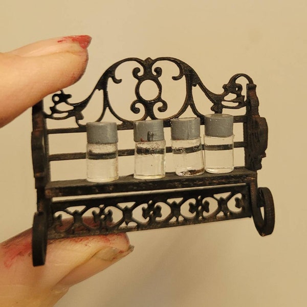 1:12 scale Miniature spice rack with jars available as a kit