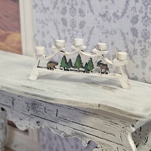 1:12 schaal houten land candleabra