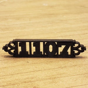 Miniature dollhouse wrought iron style address plaque 1:12 scale available in black or unfinished