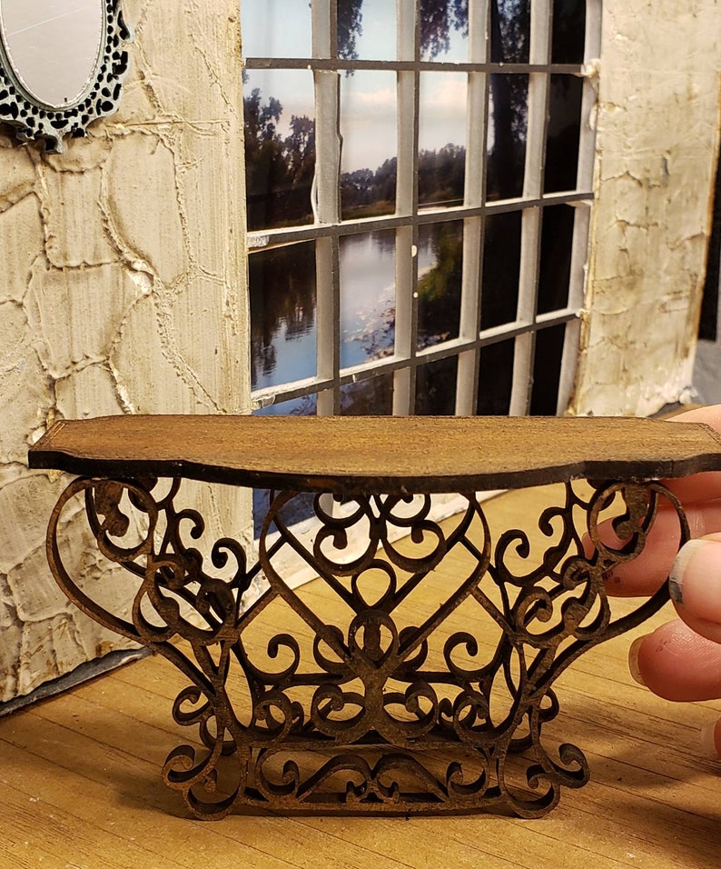 Lovely Miniature Dollhouse Wrought Iron Style Scrollwork look Etsy